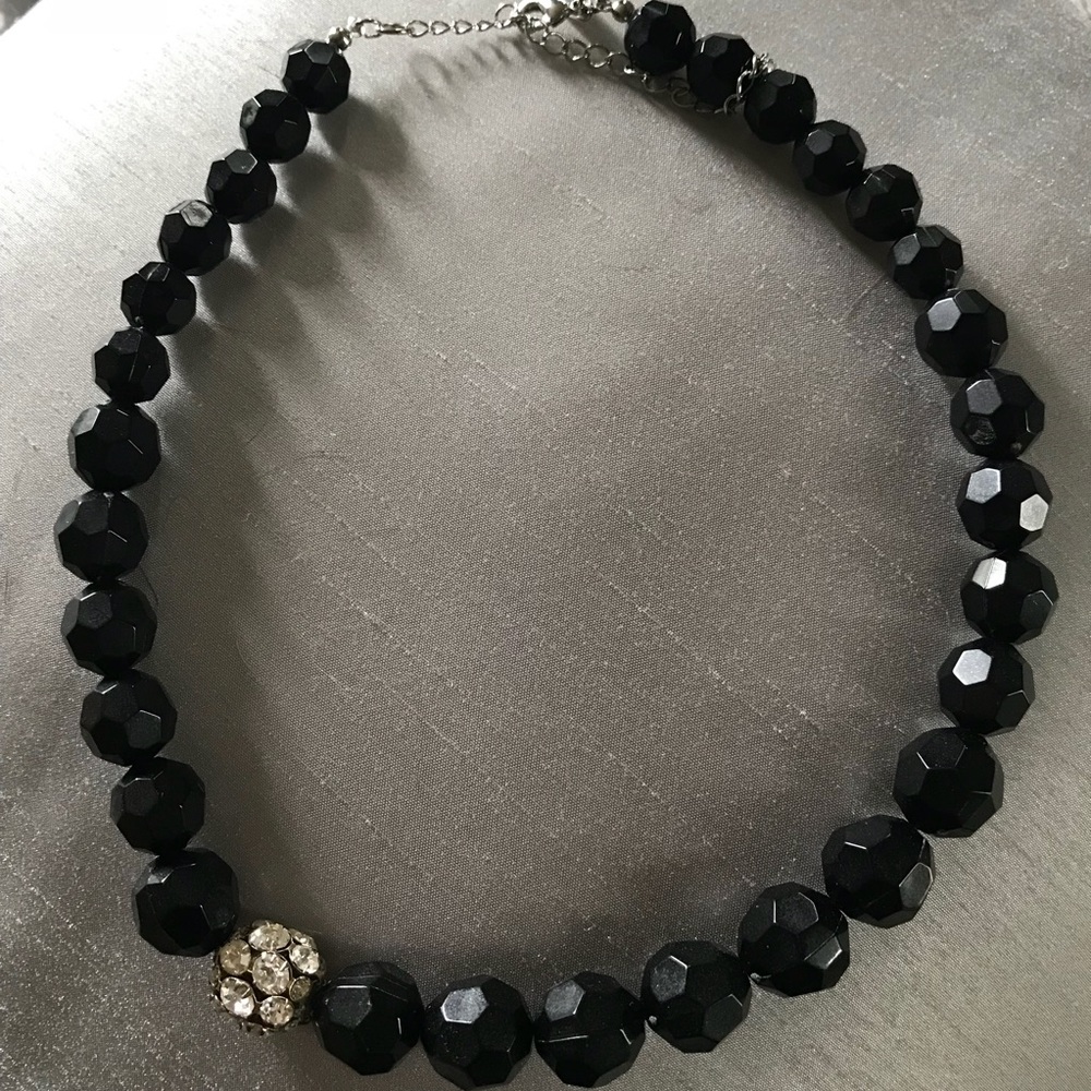 New York & Company Black bead necklace.